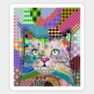 Multicolor Cat 671 Sticker
